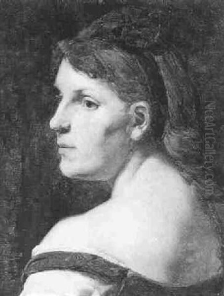 Junge Frau Mit Rotem Haar Oil Painting by Hans (Johann von Strasiripka) Canon