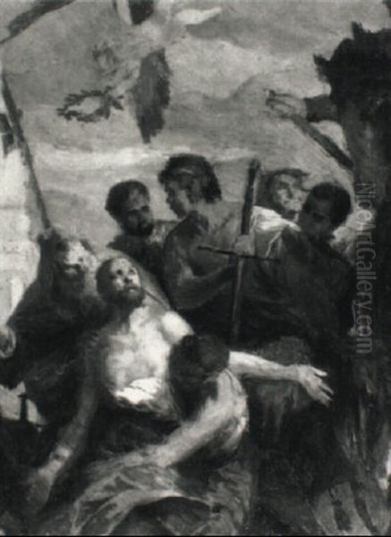 Martyrium Eines Heiligen (skizze Nach Tiepolo) Oil Painting by Hans (Johann von Strasiripka) Canon