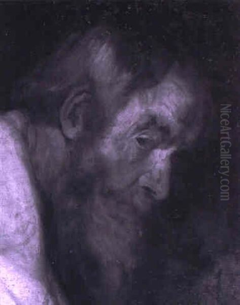 Kopfstudie Eines B,rtigen Greises Oil Painting by Hans (Johann von Strasiripka) Canon
