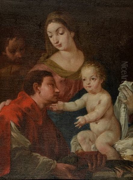 The Holy Family Oil Painting by Simone Cantarini (Pesarese)