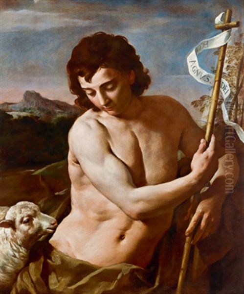 Johannes Der Taufer Oil Painting by Simone Cantarini (Pesarese)