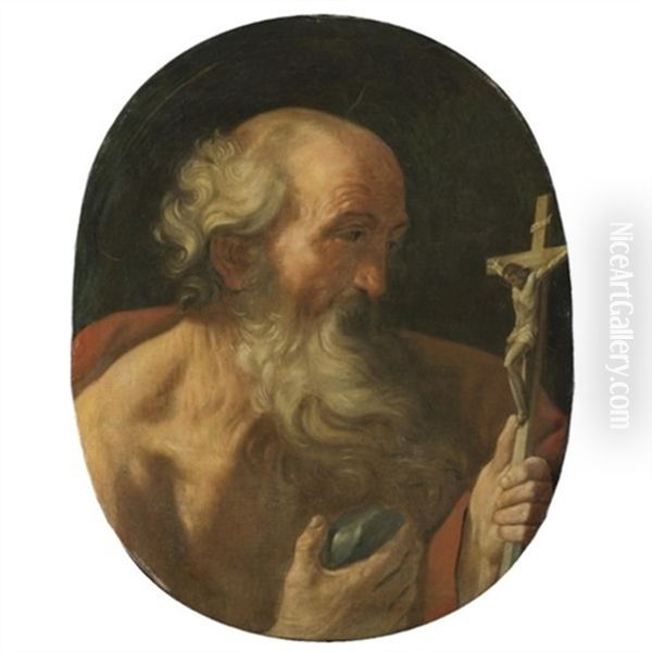 Saint Jerome Oil Painting by Simone Cantarini (Pesarese)