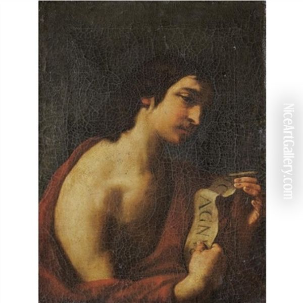 Saint John The Baptist Oil Painting by Simone Cantarini (Pesarese)