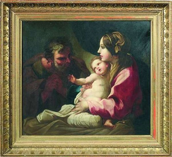 Die Heilige Familie Oil Painting by Simone Cantarini (Pesarese)