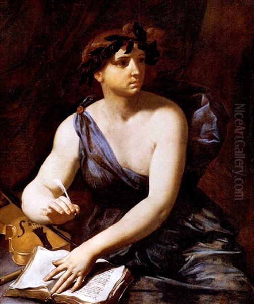 La Poesia Oil Painting by Simone Cantarini (Pesarese)