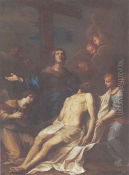 Beweinung Christi Oil Painting by Simone Cantarini (Pesarese)