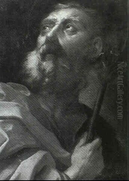 Portrait Of A Saint Oil Painting by Simone Cantarini (Pesarese)