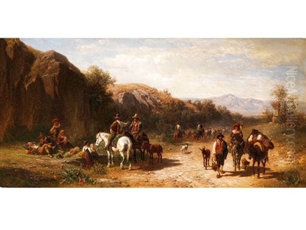 Italienische Campagna-landschaft Oil Painting by Gustav Jacob Canton