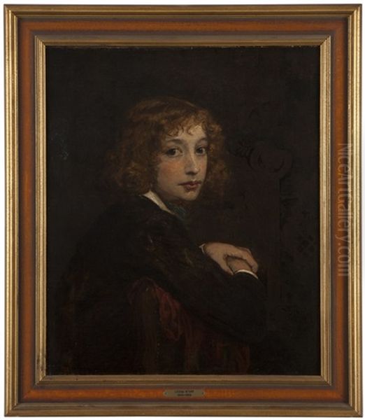 Portrait Of A Young Boy Oil Painting by Mrs. Louisa Starr Canziani
