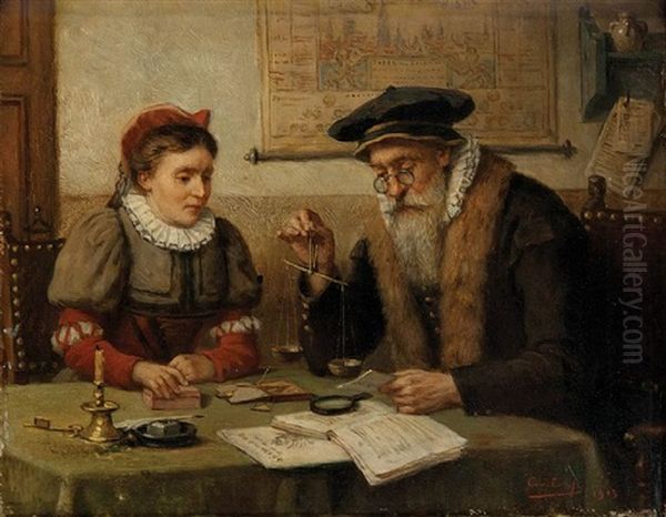 De Goudweger/oud Antwerpen/xvi Eeuw Oil Painting by Constant Aime Marie Cap