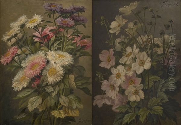 Compositions Florales (2 Works) Oil Painting by Jean Capeinick