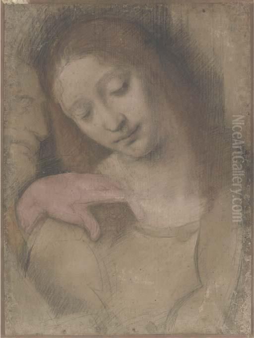 Saint John The Evangelist, Bust-length, Looking Down To Theleft Oil Painting by Giovanni Antonio Boltraffio