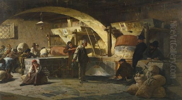 The Bakery Oil Painting by Gaetano Capone