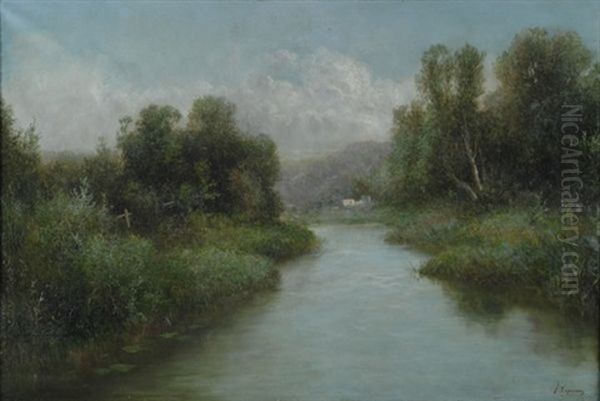 Paesaggio Con Torrente Oil Painting by Francesco Capuano