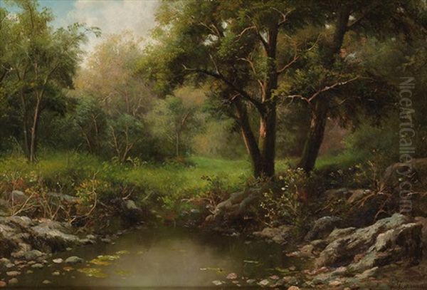 Waldlandschaft Mit Kleinem Tumpel Oil Painting by Francesco Capuano