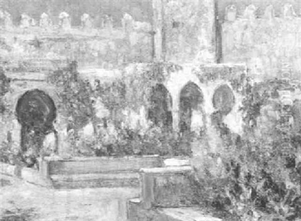 Les Jardins Du Palais Oil Painting by Ulisse Caputo