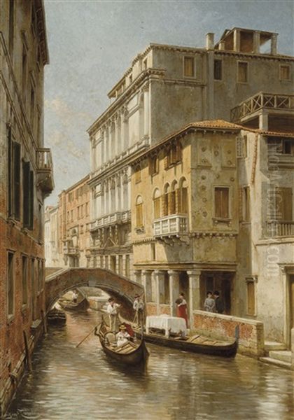 A View Of Venice, The Palazzo Vidman (1913) Oil Painting by Jacques Francois Carabain