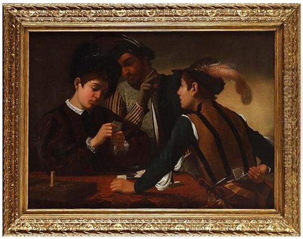 The Cardsharps Oil Painting by Michaelangelo Merisi Da Caravaggio