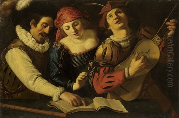 A Concert Oil Painting by Michaelangelo Merisi Da Caravaggio
