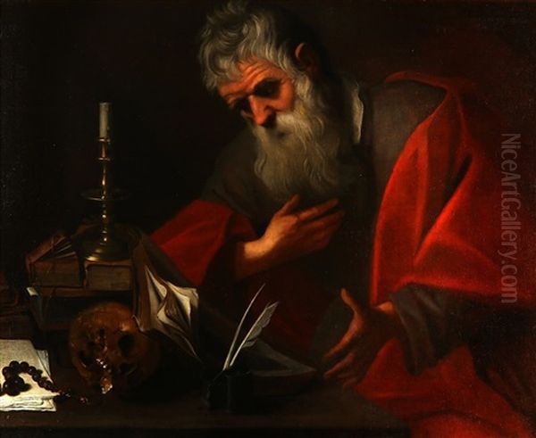 St. Jerome In His Study Oil Painting by Michaelangelo Merisi Da Caravaggio