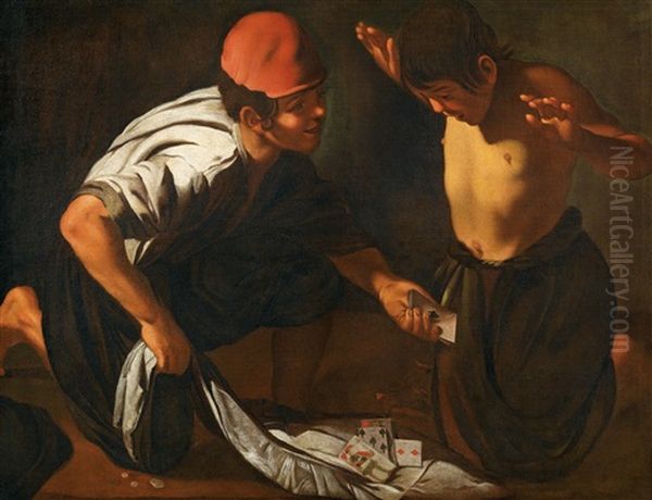 The Cardsharps Oil Painting by Michaelangelo Merisi Da Caravaggio