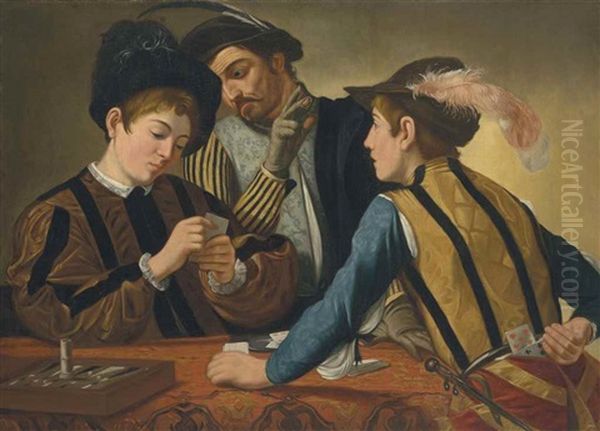 The Cardsharps Oil Painting by Michaelangelo Merisi Da Caravaggio