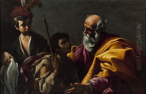 Le Retour Du Fils Prodigue Oil Painting by Michaelangelo Merisi Da Caravaggio