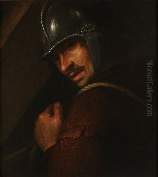 A Half-portrait Of A Soldier Oil Painting by Michaelangelo Merisi Da Caravaggio
