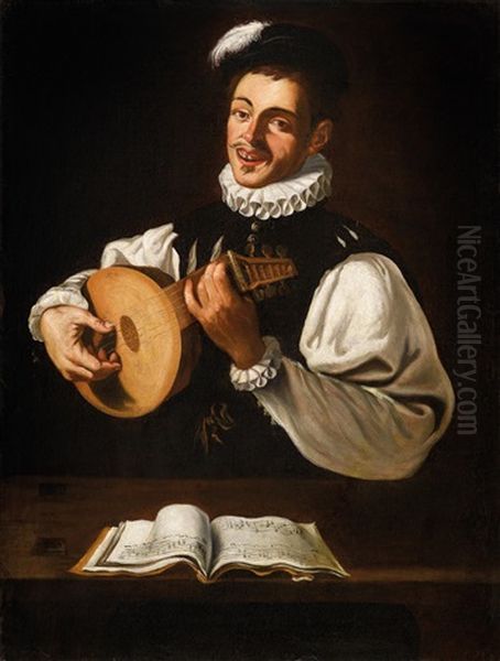 A Lute Player Oil Painting by Michaelangelo Merisi Da Caravaggio