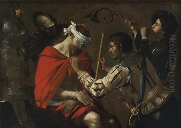 The Mocking Of Christ Oil Painting by Michaelangelo Merisi Da Caravaggio