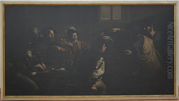 La Vocazione Di San Matteo Oil Painting by Michaelangelo Merisi Da Caravaggio