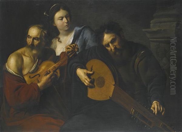 A Concert Oil Painting by Michaelangelo Merisi Da Caravaggio