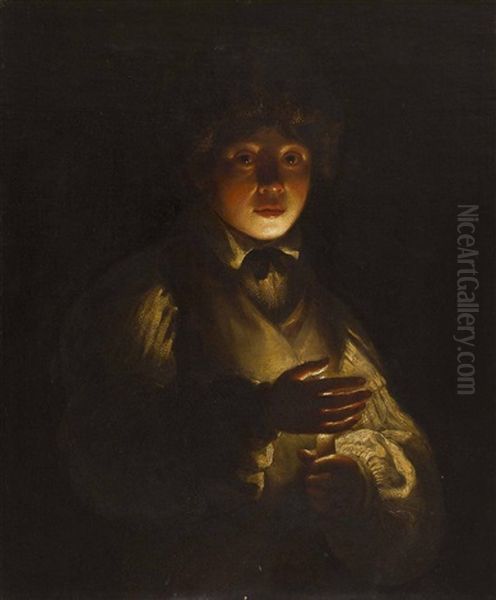 Boy By Candlelight Oil Painting by Michaelangelo Merisi Da Caravaggio