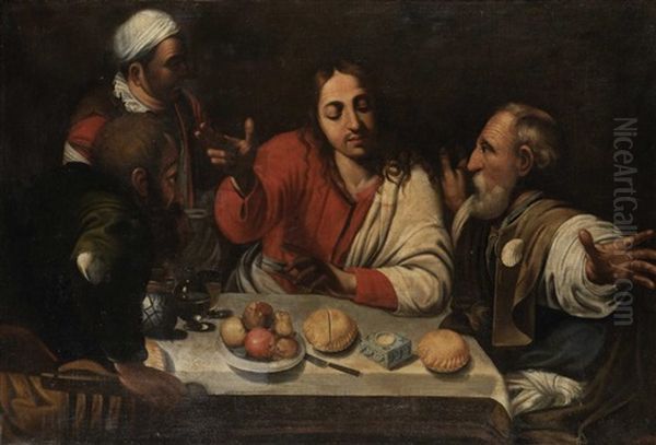 The Supper At Emmaus Oil Painting by Michaelangelo Merisi Da Caravaggio