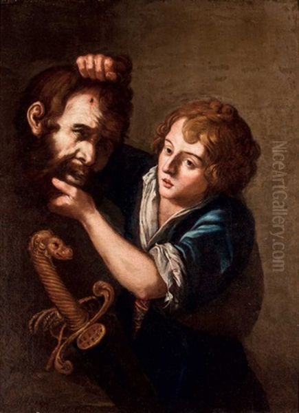 David Con La Cabeza De Goliat Oil Painting by Michaelangelo Merisi Da Caravaggio