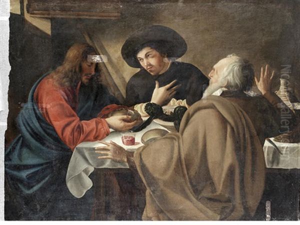 The Supper At Emmaus Oil Painting by Michaelangelo Merisi Da Caravaggio