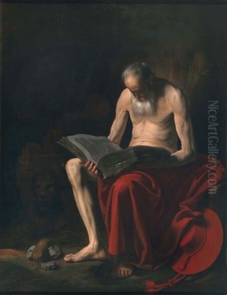 San Girolamo Nel Deserto Oil Painting by Michaelangelo Merisi Da Caravaggio