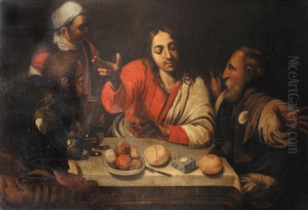 Les Pelerins D'emmaus Oil Painting by Michaelangelo Merisi Da Caravaggio