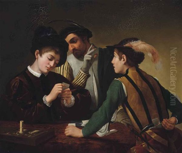 The Cardsharps Oil Painting by Michaelangelo Merisi Da Caravaggio