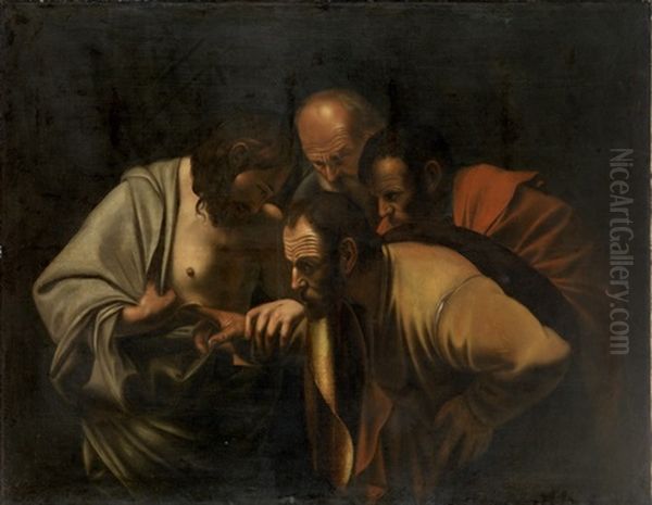 Der Unglaubige Thomas Oil Painting by Michaelangelo Merisi Da Caravaggio