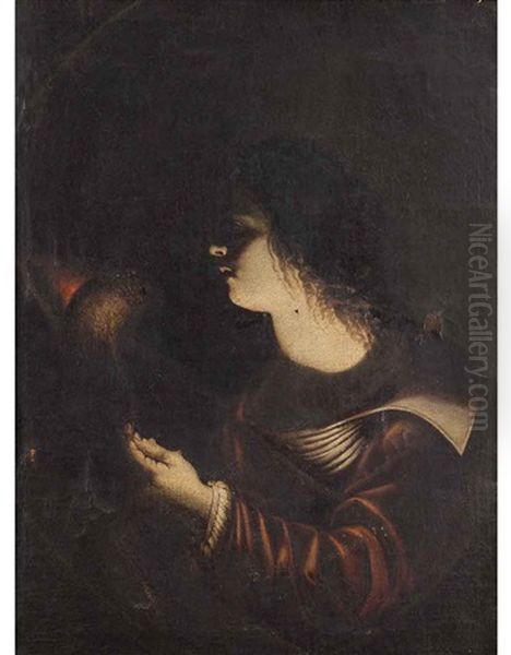 Profilo Di Donna Al Lume Artificiale Oil Painting by Michaelangelo Merisi Da Caravaggio