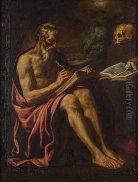 San Jeronimo Penitente Oil Painting by Michaelangelo Merisi Da Caravaggio