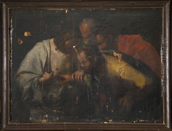 L'incredulite De Saint Thomas Oil Painting by Michaelangelo Merisi Da Caravaggio
