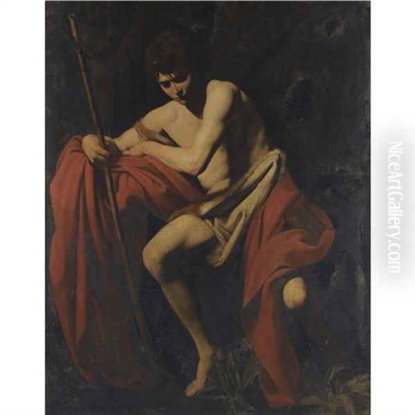 Saint John The Baptist Oil Painting by Michaelangelo Merisi Da Caravaggio
