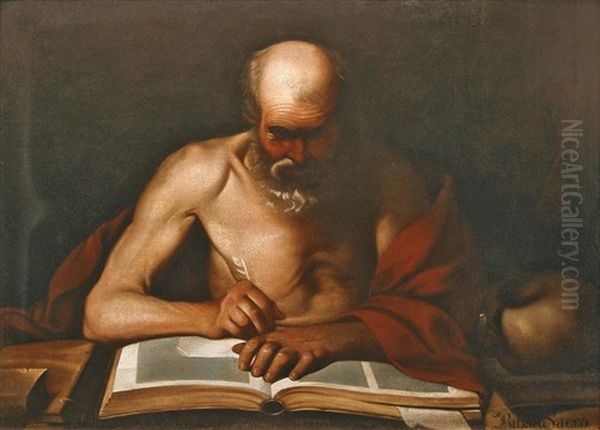Saint-jerome Dans Son Cabinet Oil Painting by Michaelangelo Merisi Da Caravaggio
