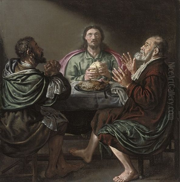 The Supper At Emmaus Oil Painting by Michaelangelo Merisi Da Caravaggio