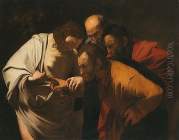 Der Unglaubige Thomas - L'incredulita Di San Tommaso Oil Painting by Michaelangelo Merisi Da Caravaggio