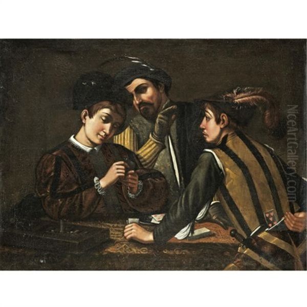 The Card Players Oil Painting by Michaelangelo Merisi Da Caravaggio
