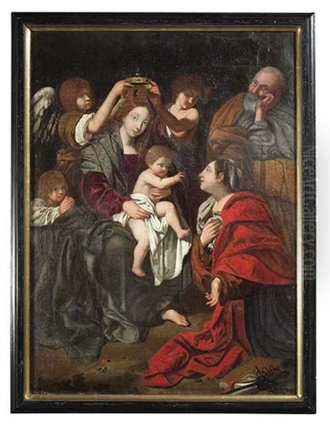 Kronung Maria Im Beisein Der Hl. Katharina Und Des Hl. Joseph Oil Painting by Michaelangelo Merisi Da Caravaggio
