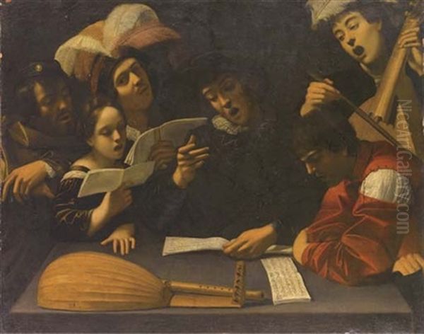 Concerto Da Camera Oil Painting by Michaelangelo Merisi Da Caravaggio